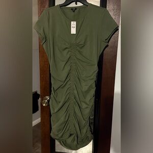 Express Green Ruched Dress